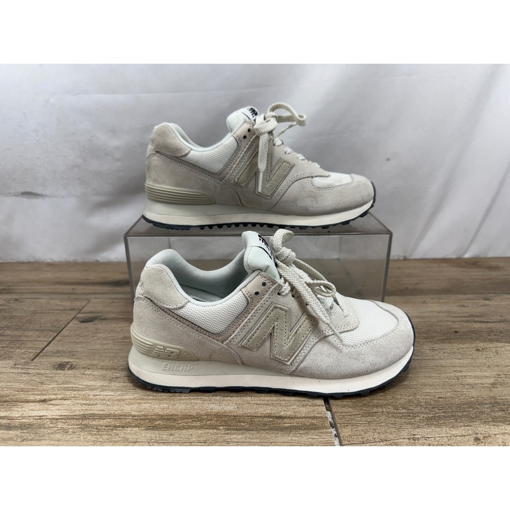 New Balance 574 U574OF2 Beige Suede Mesh Sneakers Mens 6.5 Womens 8